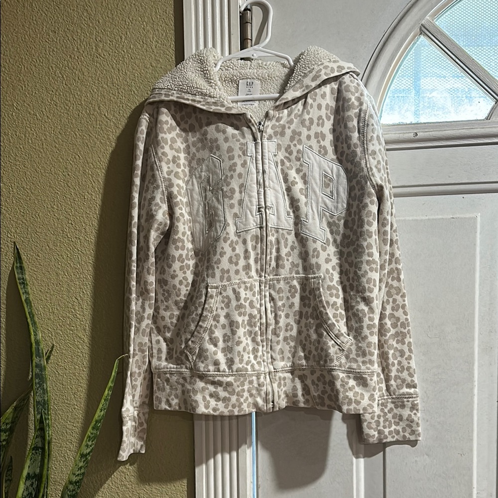 GAP Beige Leopard Print Hoodie